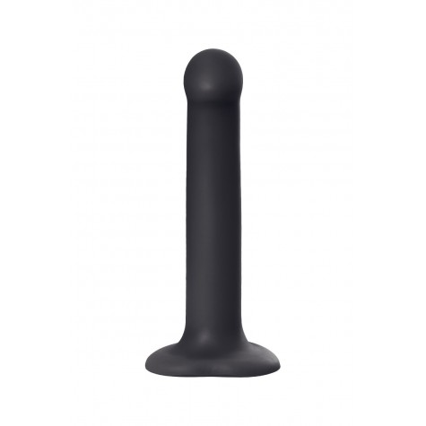 Черный фаллос на присоске Silicone Bendable Dildo M - 18 см.